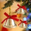 Christmas Decor Bells Small Metal Ornaments With Bowknots Christmas Garland Golden Bells For Home Office School Balcony Front