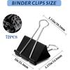 Medium Binder Clips, 72Pack, 1inch, Black Paper Binder Clips, Medium Paper Clips, Office Clips, with Storage Container for Office, Home, School