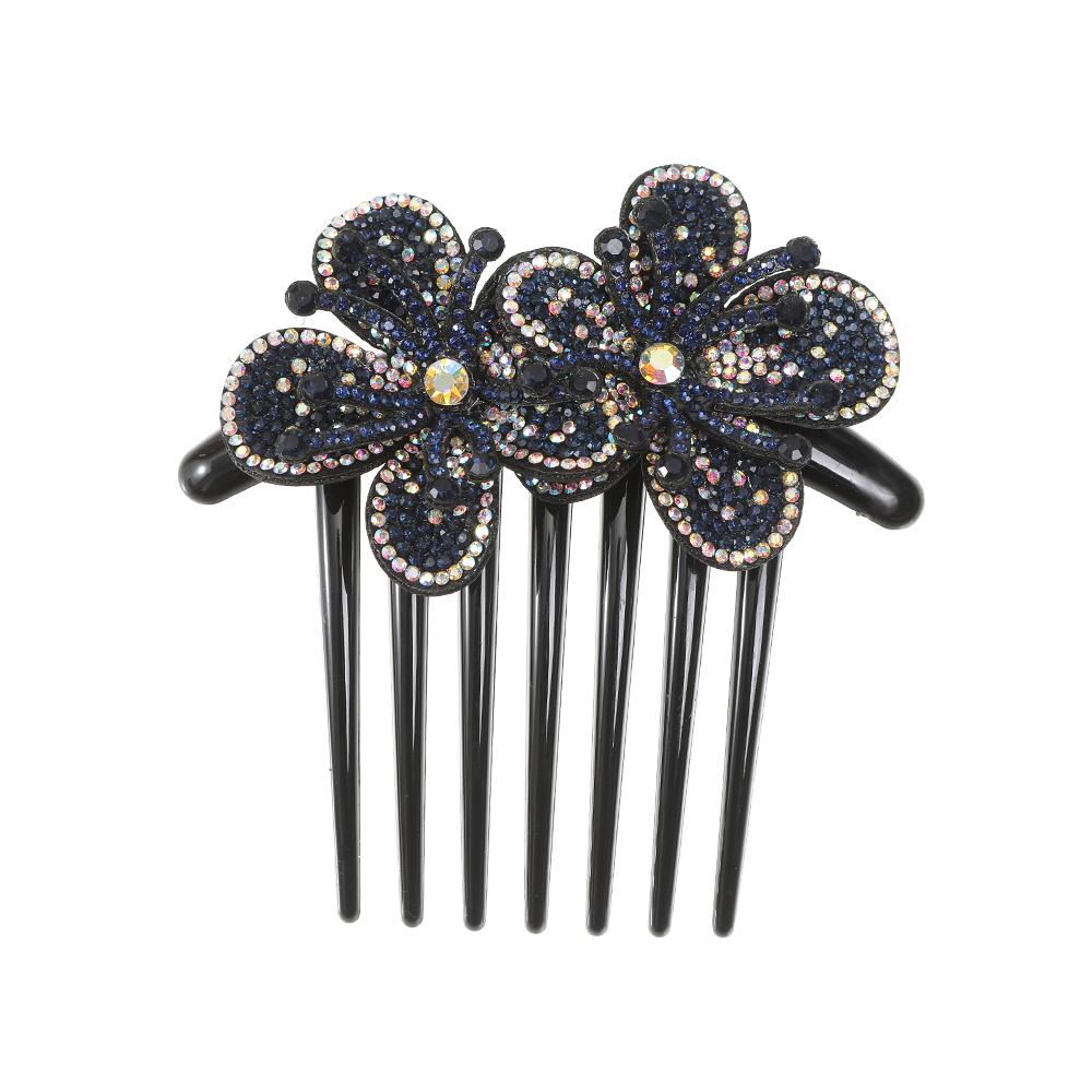 Molans Flower Crystal Hairclips Fashion Hair Maker Bun Hair Combs Plastic Shiny Hairpins for Women Hair Accessories