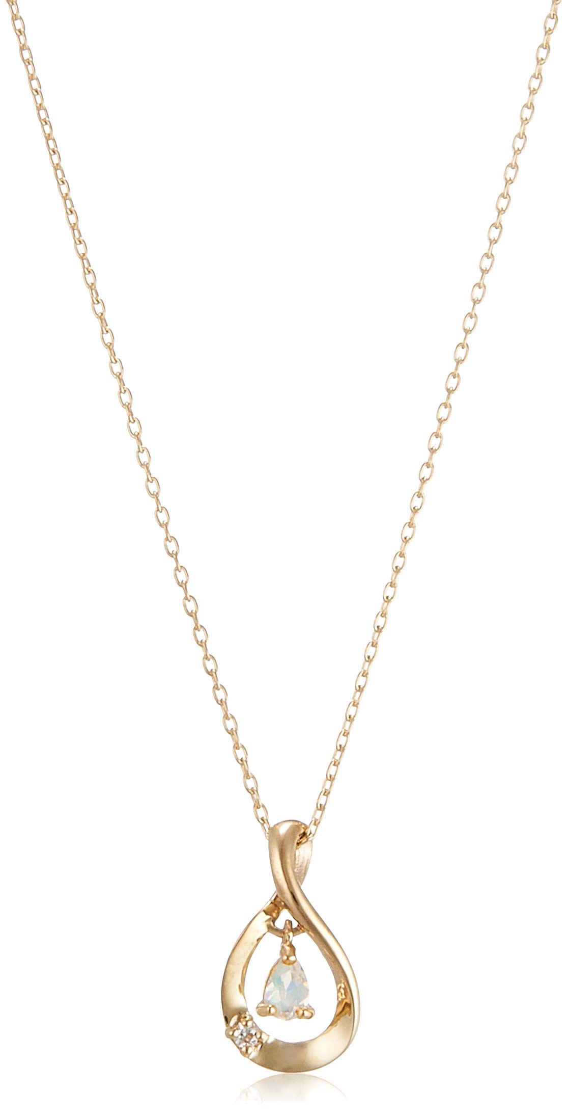 

WISP K10 Yellow Gold Birthday Pendant Moonstone FPCWP 21669 Necklace, белый