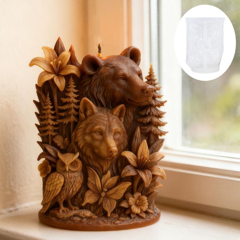 Adorable Bear Shaped Silicone Candle Molds Multipurpose Silicone Mould for Resin Casting Handmade Candle Soap Chocolate