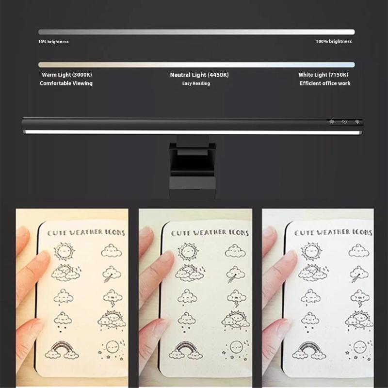 Adjustable Brightness Touch Sensitive Screen Light Bar with Timer 5 Mode USB C Rechargeable Eye Protections Lamp