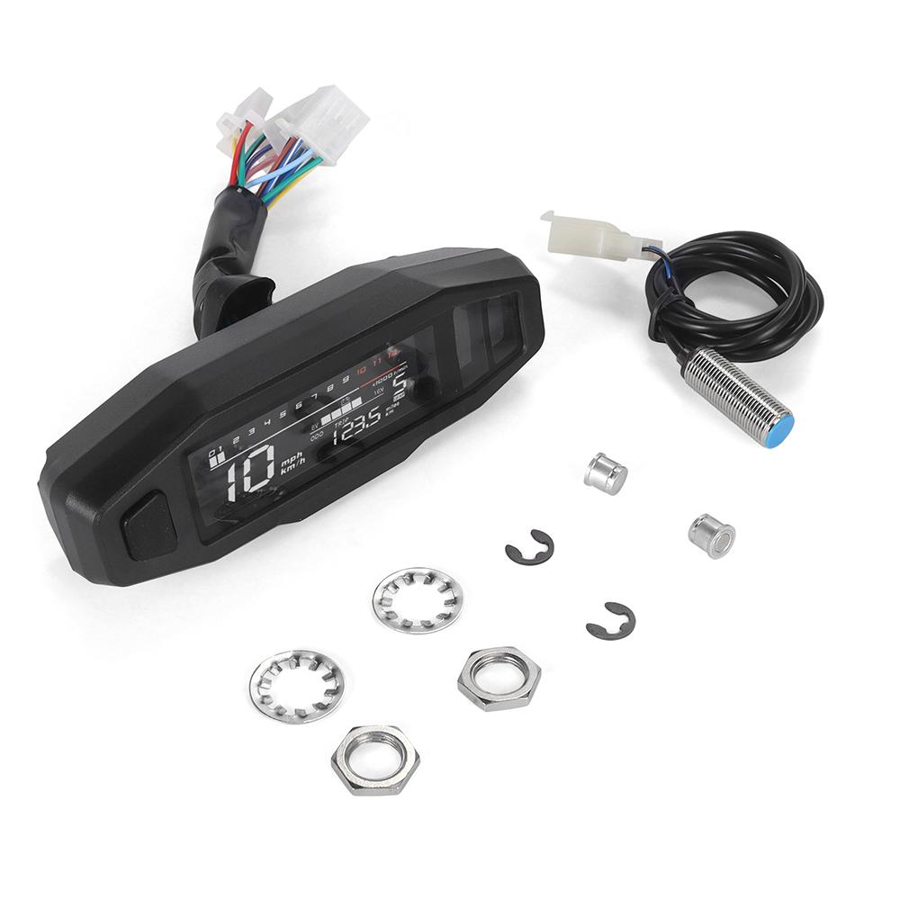1PC Waterproof Speedometer Motorcycle Universal LED Digital Dashboard Km/h MPH Odometer Meter Motor Gauge Sensor