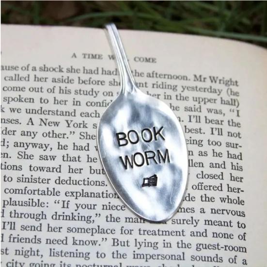 

Причудливая закладка-ложка, забавная прочная закладка для чтения, прочный металл, длительный срок службы, многоразовая забавная закладка-ложка E