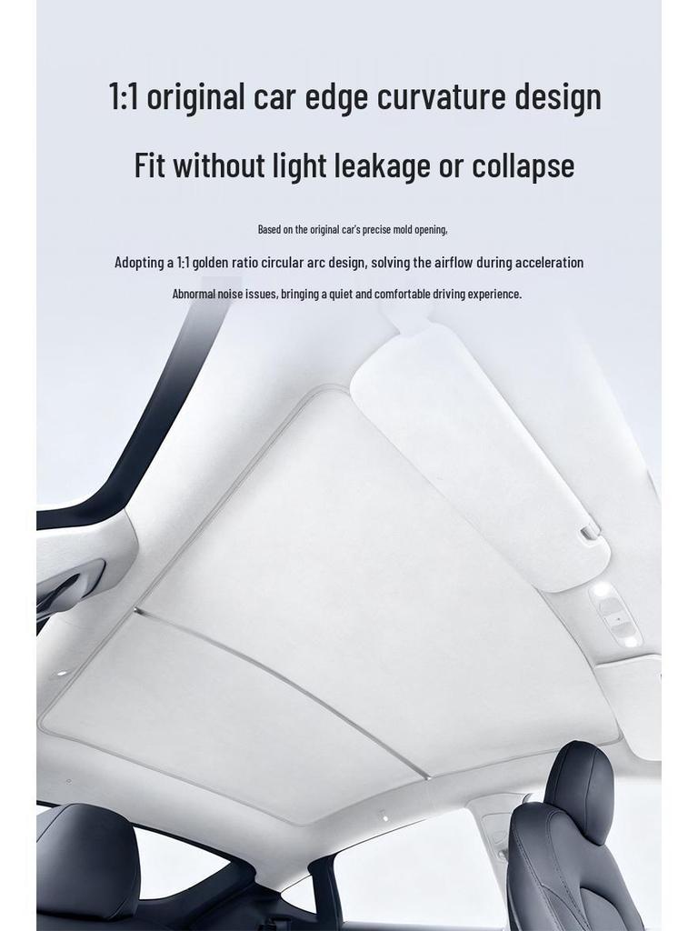 Tesla Model Y L3 Facelift Graphene Sunroof Sunshade Canopy - Sun Block & Heat Insulation.