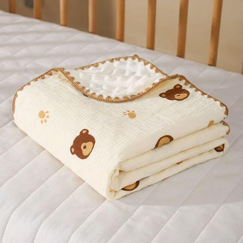 Bean Blanket: Pure Cotton Soft Gauze Baby Towel & Swaddle Quilt for Newborns and Children - Spring/Summer.