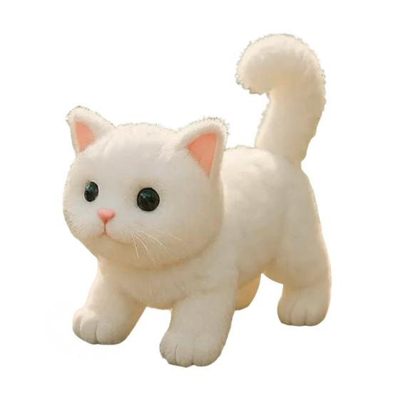 

Детская реалистичная плюшевая игрушка кошка, реалистичный плюшевый котенок, кукла, развивающая игрушка-симулятор животного для малышей, мальчиков, девочек, праздничный подарок на день рождения A