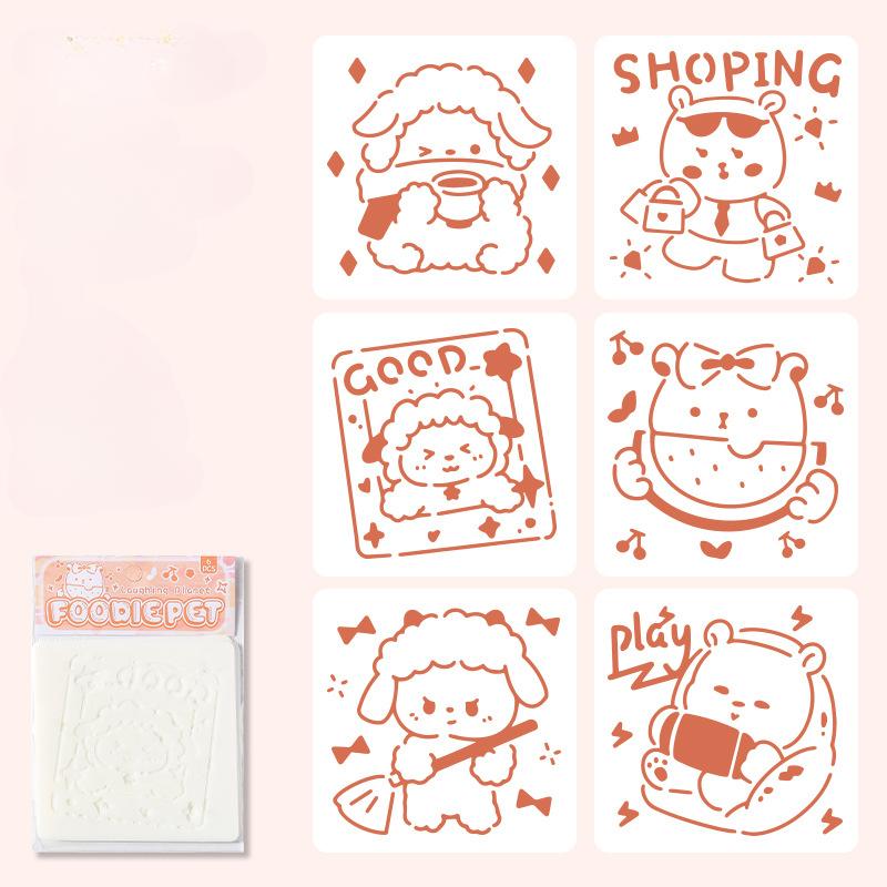 6pcs/set Floral Butterfly Stencil Templates for Scrapbook Wall Small Creative Design DIY Decor Stencils for Painting and Decor