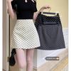 2024 Spring Women's Polka Dot High-Waist Midi Skirt & Versatile A-line Blazer Mini Skirt