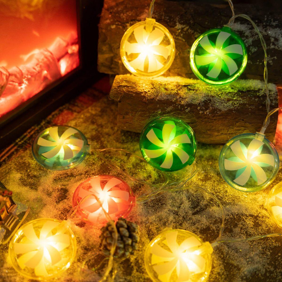 

1Pc Christmas Candy Cane String Lights Battery Operated Fairy Lights For Outdoor Indoor Birthday Wedding Home Patio Xmas Decor 1.5M10LED теплый белый