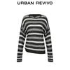 UR Women's Asymmetric Color-block Striped Knit Sweater