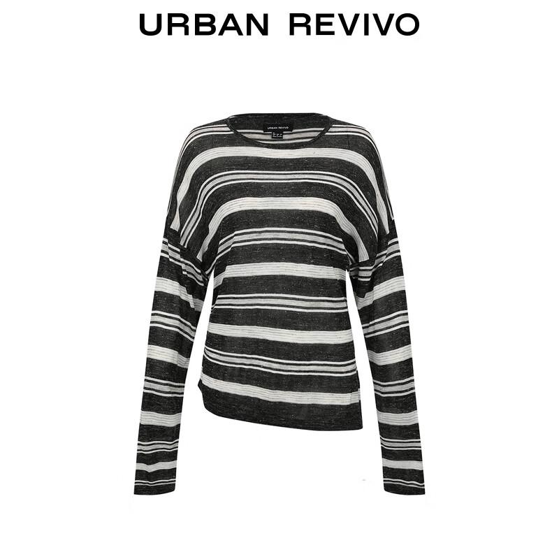 UR Women's Asymmetric Color-block Striped Knit Sweater