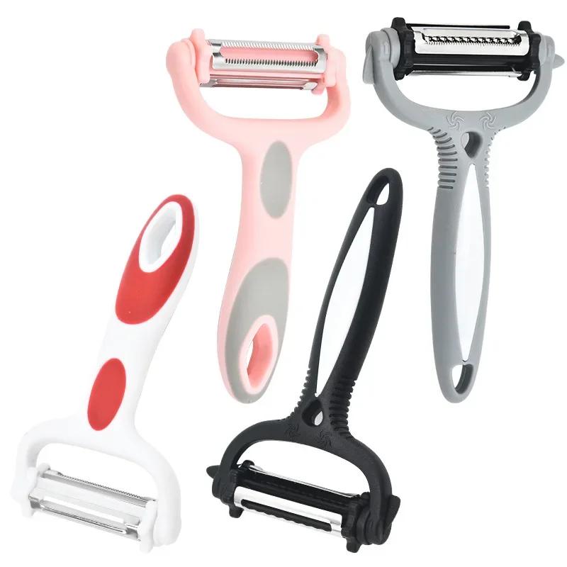 3-In-1 Stainless Steel Peeler Fruit Vegetable Potato Carrot Cucumber Multi-function Sharp Grater Peeler Slice Home Kitchen Tools