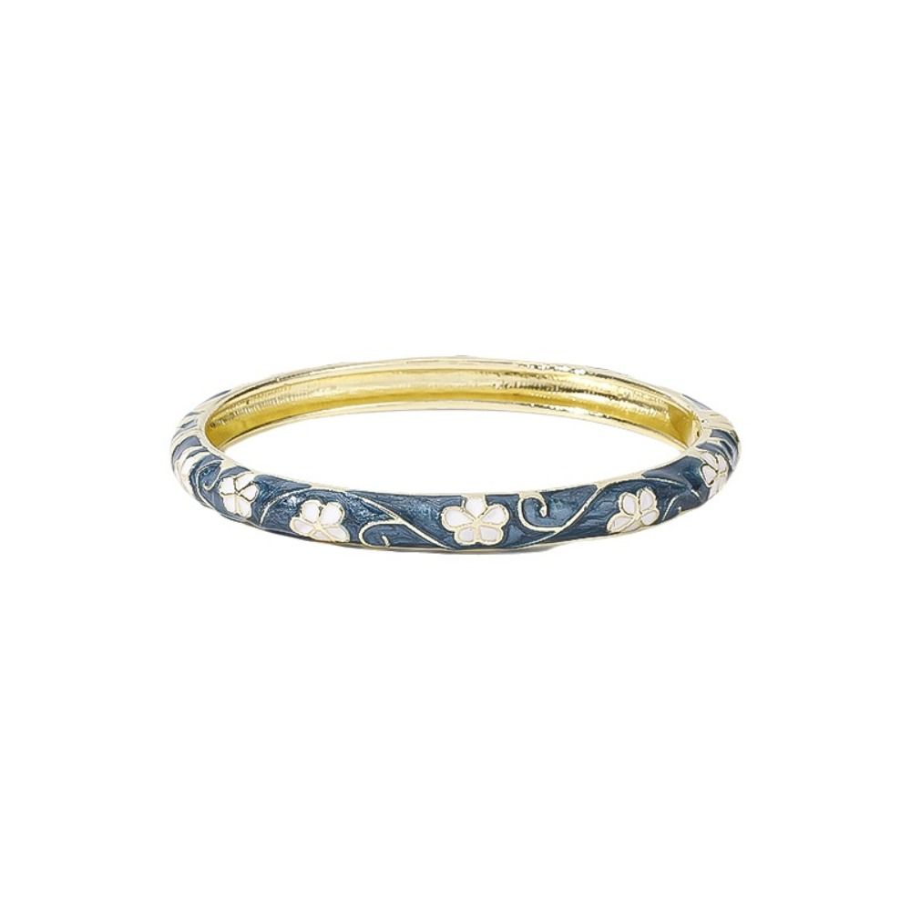 Colorful Flower Bangle Traditional Women's Hand Bracelet Vintage Vintage Cloisonne Bangle Girls