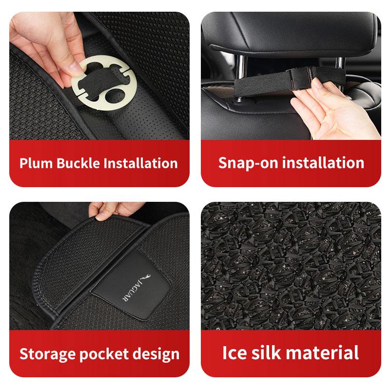 Car Ice Silk Seat Pad Breathable Mat Lumbar Support Mat Accessories For Jaguar S-Type F-Type X-Type F-Pace I-Pace E-Pace XJR XE SS3