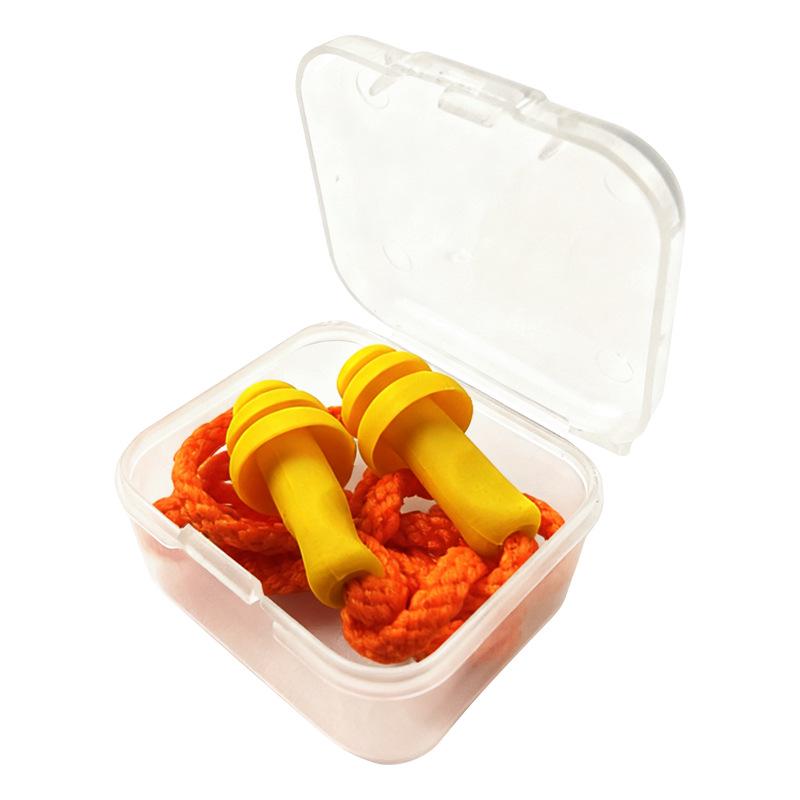 

Christmas Tree Noise Cancelling Earplugs - Industrial-Grade Soundproofing for Learning Workshops Boxed with Cord - Yellow Beads-Orange Cord