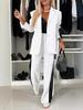 2026 Spring & Autumn Women's Long Sleeve Lapel Casual Suit Set (Two-Piece)