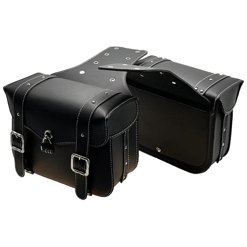 Retro PU Leather Anti-theft Motorcycle Saddlebag - Waterproof