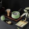 [Matcha] 7-Piece Tea Ceremony Set Japanese Tea Set Tea Utensils Matcha Bowl, Chasen Whisk, Chashaku Spoon, and Accessories (Green)