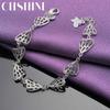 CHSHINE 925 Sterling Silver Hollow Heart Chain Bracelet For Women Lady Wedding Party Fashion Charm Jewelry