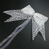 2Pcs Lace Bowknot Curtain Tiebacks, Bow Curtain Holdbacks with Pearls, Decorative Curtain Ties for Home Office Living Room Bedroom Wedding Party Decor
