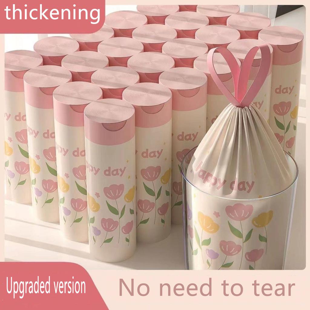 100pcs Thickened Drawstring Trash Bags | High-Density Polyethylene, Multipurpose Disposable Bags for Kitchen, Bathroom, Bedroom, Living Room, Toilet