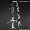 Stainless Steel Rhinestones Christian Cross Jesus Pendant Necklace for Women Men Silver Color Religion Necklaces Jewelry Gift