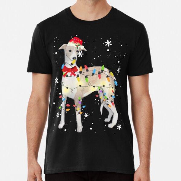 Whippet Dog Christmas Light Xmas Mom Dad Gif S to 5XL Made in the AU/USA T-Shirt