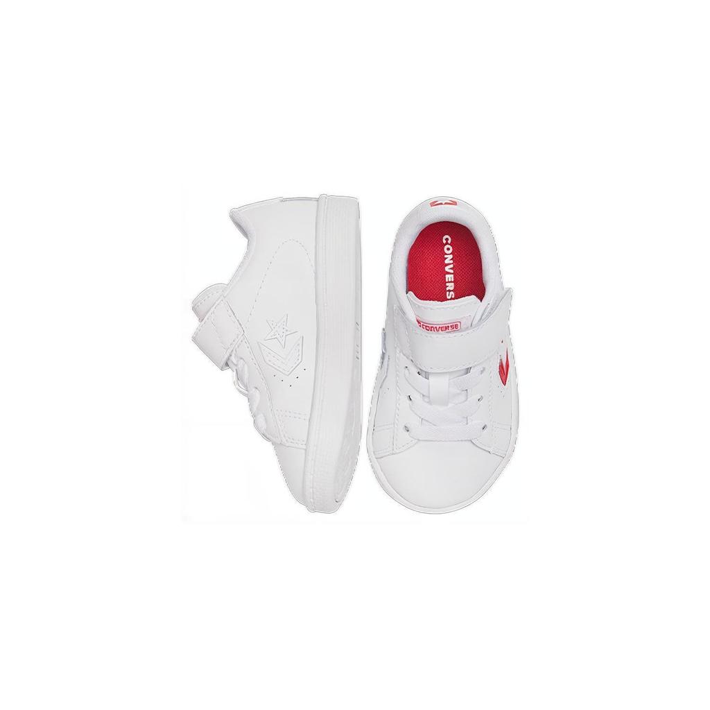 Converse Cons Pro Leather Velcro Casual Low Top Walker Shoes Baby Shoes White Red 768406C