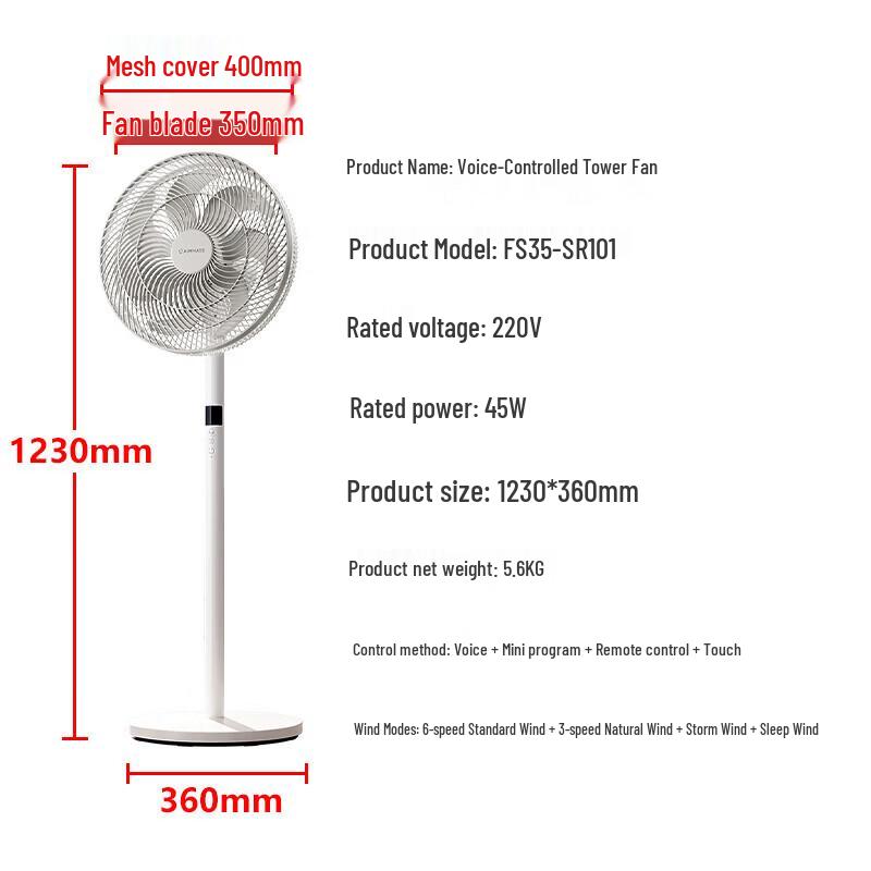 Airmate 7-Blade Smart Remote Control Standing Fan