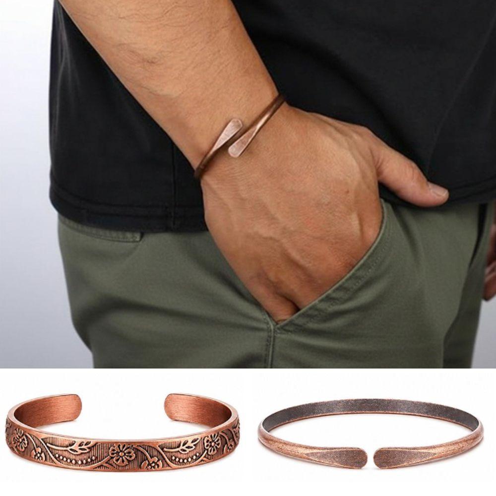 Pure Copper Cuff Bracelet Waterproof Bangle Jewelry Durable Open Cuff Bracelet Daily Wear