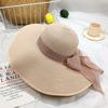 Yellow Beach Straw Hat Female Summer Beach Big Brim Sunscreen Sunshade Travel Versatility Big Brim Sandal Sun Summer