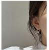 Korean Style S925 Sterling Silver Fan-Shaped Texture Stud Earrings