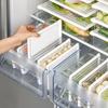 Transparent Plastic Refrigerator Storage Box Drawer Crisper Food Vegetable Egg Box Kitchen Hanging Storage Box Shelf Box
