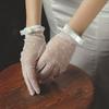 Lace Bridal Gloves with Dot Pattern Easy to Wear Handwear Sheer Gloves for Various Occasion Wedding Ceremony