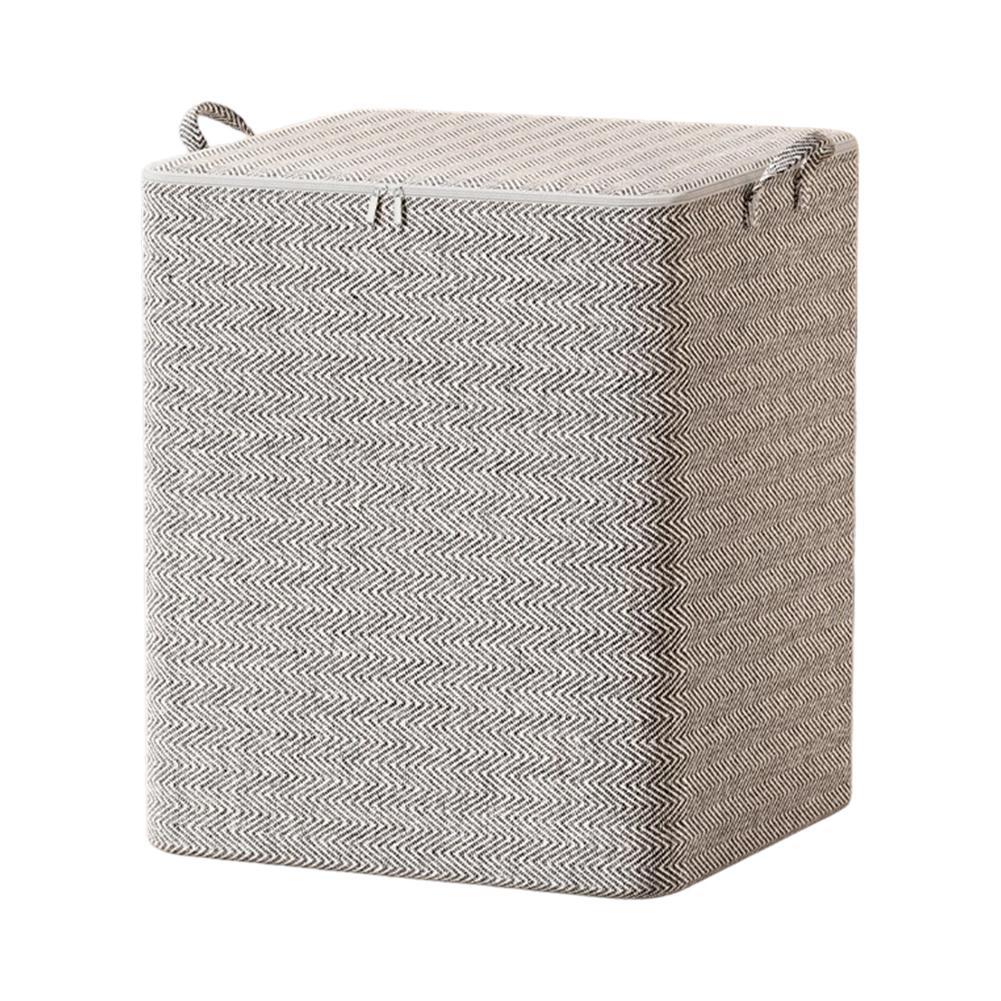 Large cotton quilt storage bag with breathable non woven fabric for clothing blankets storage and home organization