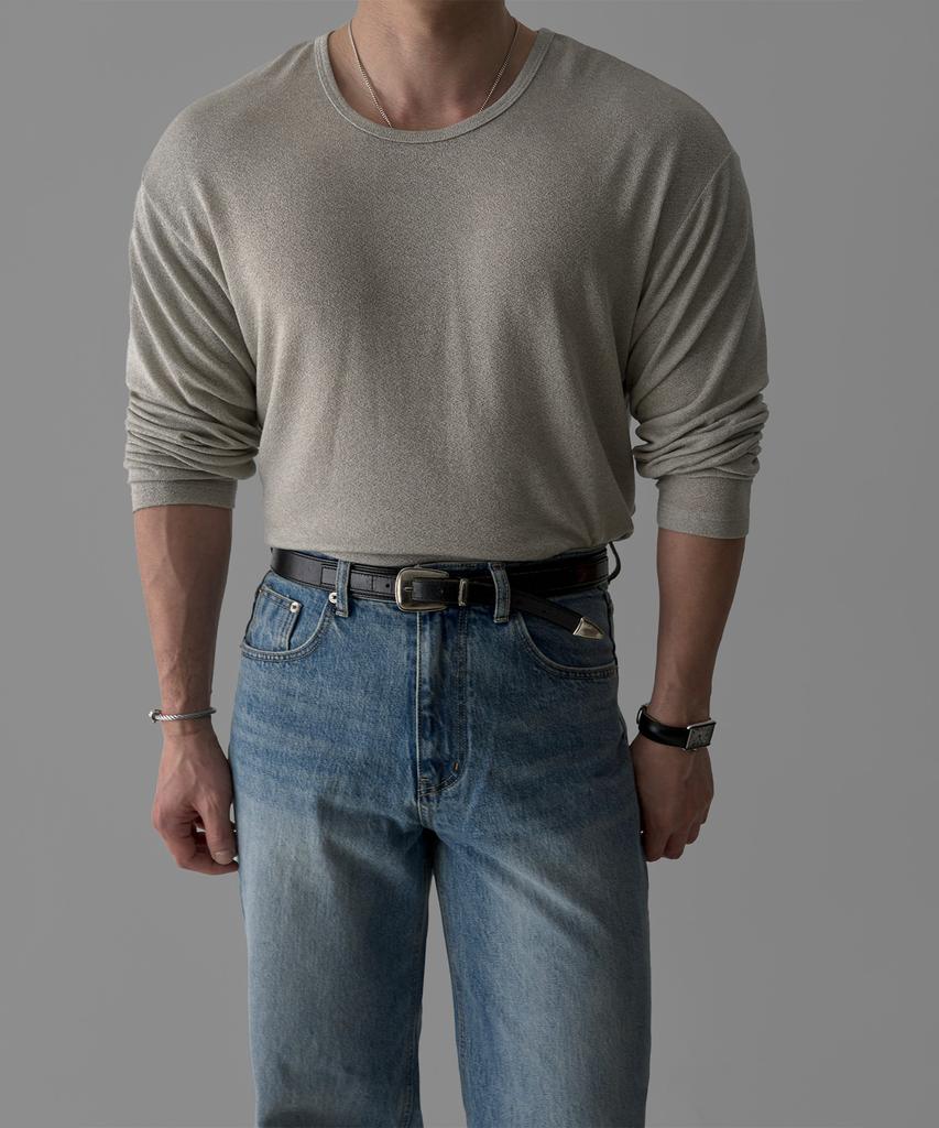 Baulopeulodeogteu Wool Fluid Knit Tee [Light Gray]