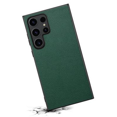 For Samsung Galaxy S25 Ultra Case Calf Texture Leather+PC+TPU Phone Cover