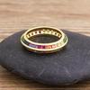 Nidin New Geometric Luxury Boho Rainbow Copper Cubic Zirconia Ring For Women Charm Crystal Rings Fine Party Wedding Jewelry