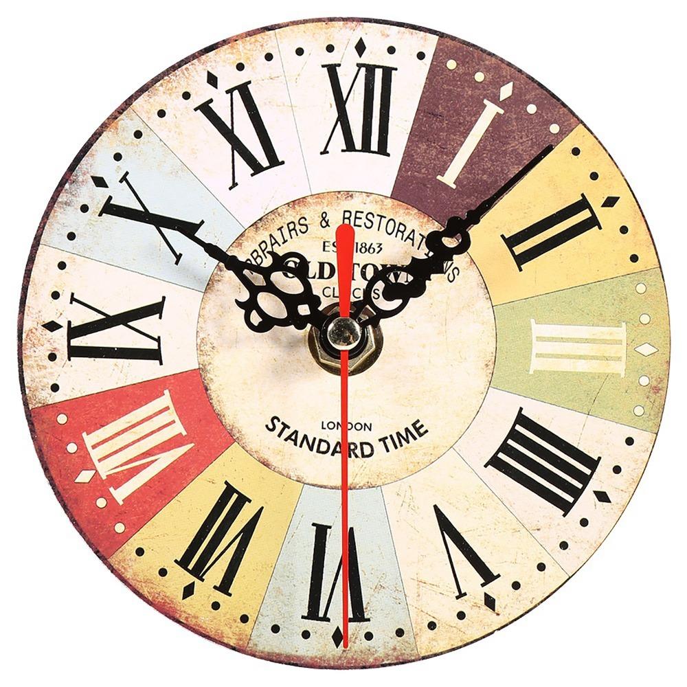 Battery Operated Wall Clock 12 Inch Wood Wall Clock Retro Decorative Wall Clock Bathroom