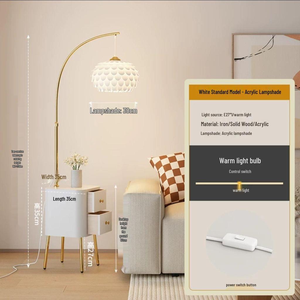 Modern Cream Floor Lamp: Versatile Style for Bedroom, Living Room, and Bedside