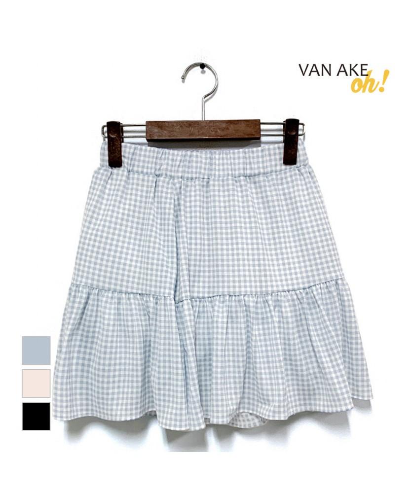 VANAKE Checkered Frill Mini Skirt_Ob15Skme07Z