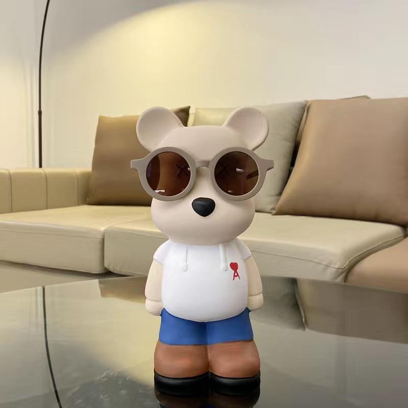 Cartoon Bear Piggy Bank: Creative Modern Ceramic Ornament for Living Room