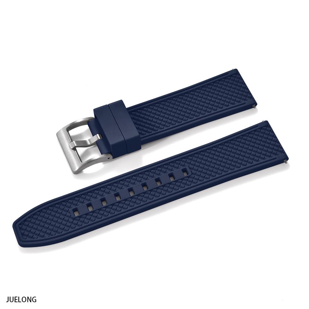 Professional Diving Watch Band FKM Rubber Strap 18mm 20mm 22mm 24mm Quick Release Bullet Shape for Dive Watch Waterproof Durabl