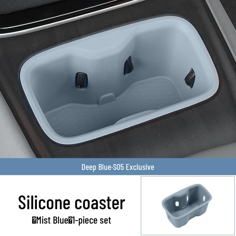 Deep Blue S05 Wireless Charging Pad: Semi-Enclosed Silicone Anti-Slip Mat for Car Cup Holders