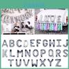 Globos de Letras Grandes de 40 Pulgadas de Papel de Aluminio Plateado Decoraciones Elegantes para Fiestas de Cumpleaños y Bodas