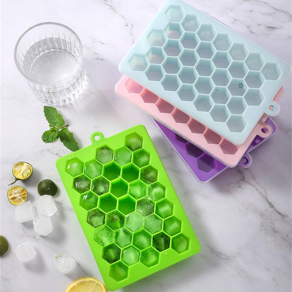 33 Grid Ices Cube Tray with Lid Easily Release Ices Cube Molds Food Grade Silicone Ices Maker Mold Easily Clean