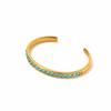 18K Gold Plated Titanium Steel Openable Bracelet with Color Zirconia and Diamonds - Stainless Steel Fashion for Women