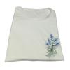 Women Summer T-shirt Flower Embroidery Three-quarter Sleeve Loose Plus Size Round Neck Match Pants A-line Breathable Retro Spring Summer Top Women