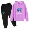 2026 New Spring Autumn Outfits Kids Leisure Letter Print 2pcs Hoodie+Pants 3-13 Years Boys Girls Streetwears Children Clothes